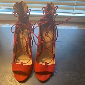 Beautiful Red Strappy High Heel Sandals
